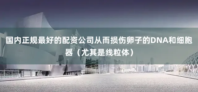 国内正规最好的配资公司从而损伤卵子的DNA和细胞器（尤其是线粒体）